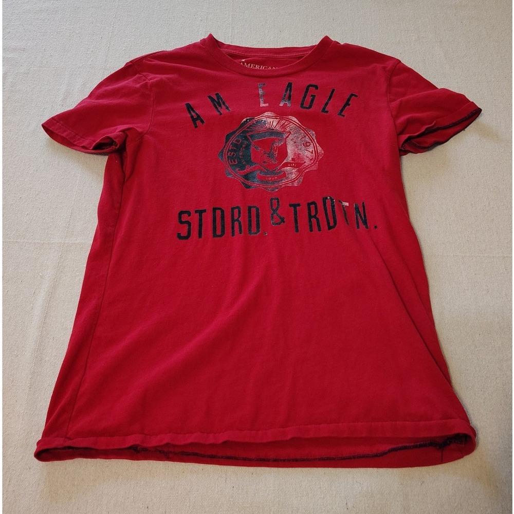American Eagle‎ Outfitters Mens XS Red T-Shirt Standard & True Short Sleeve W